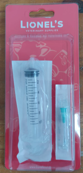Syringe 10mL disposable and 21G needle combo