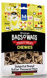 Montego Bags O' Wags Peanut Butter Paws 120g